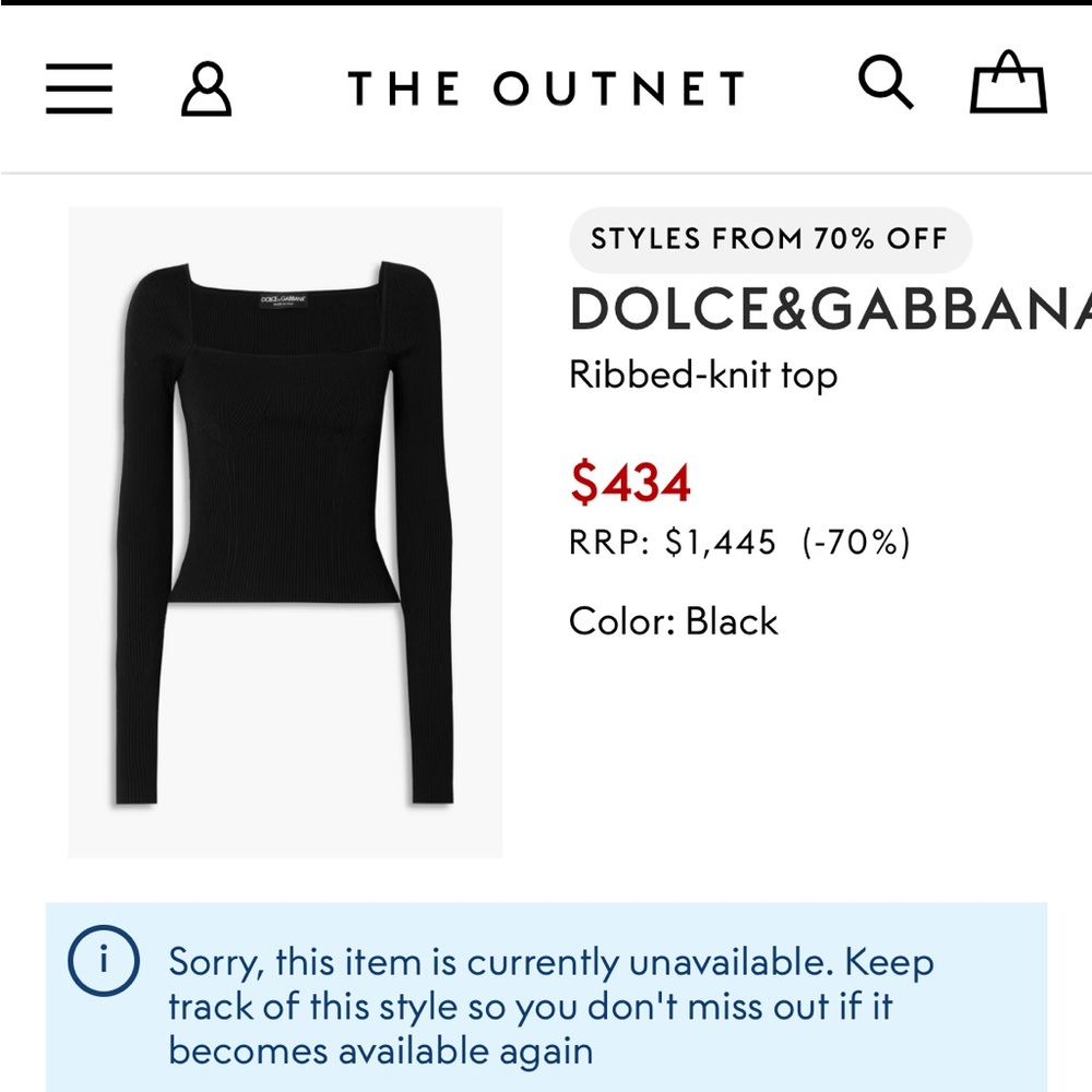 NWT Dolce & Gabbana Black Ribbed Women's Top - Picture 6 of 9